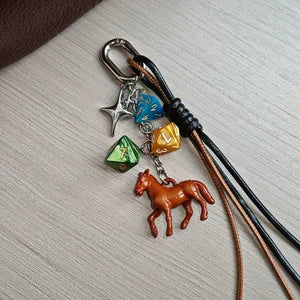 Resin Number Charm Keychain