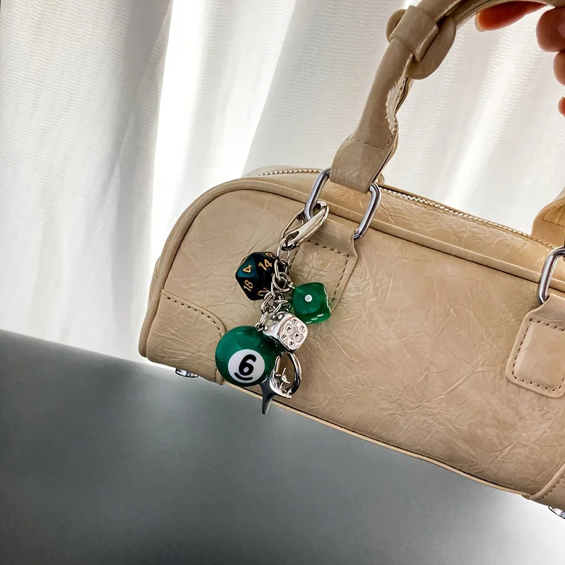 Resin Number Charm Keychain