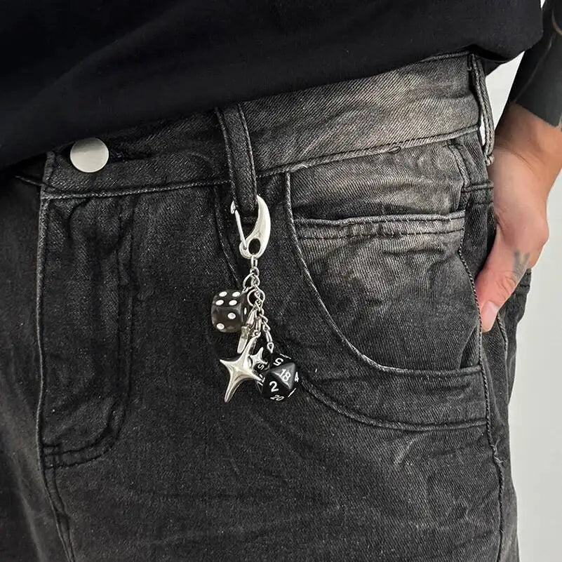 Retro Dice Billiards Keychain