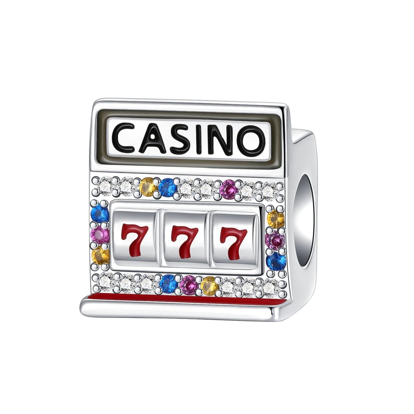 Silver CZ Letter Bracelet Charm