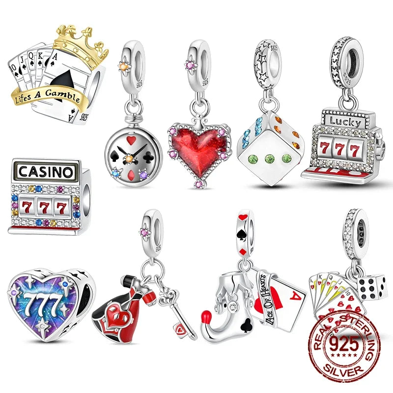 Silver CZ Letter Bracelet Charm