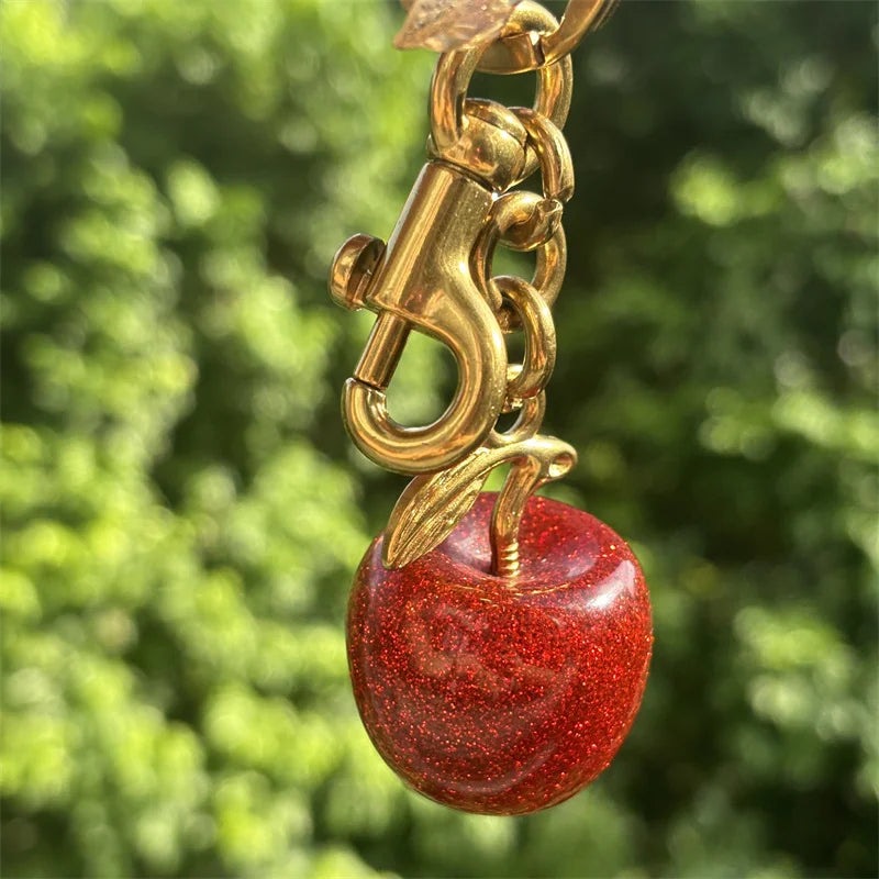 Ruby Glow Crystal Cherry Bag Charm.