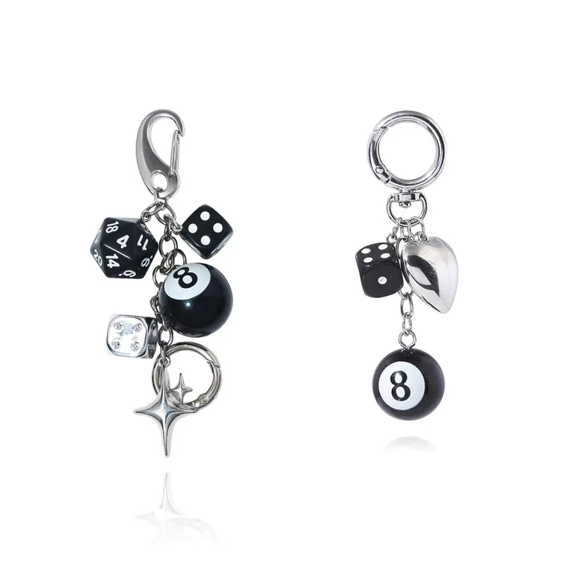 Resin Number Charm Keychain