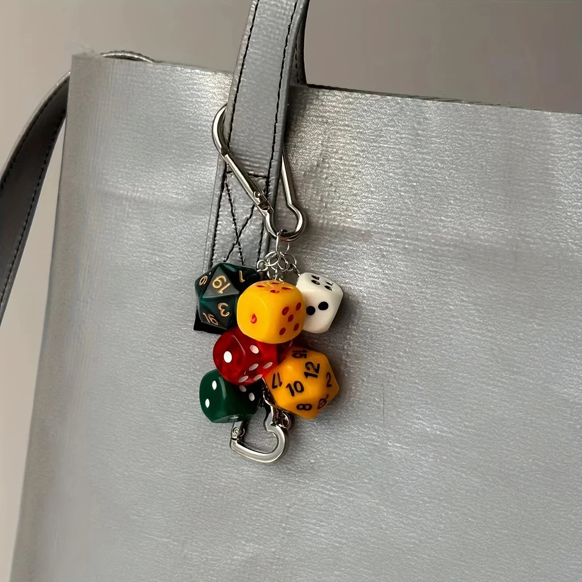 6 Dice Playful Resin Carabiner Charm Keychain