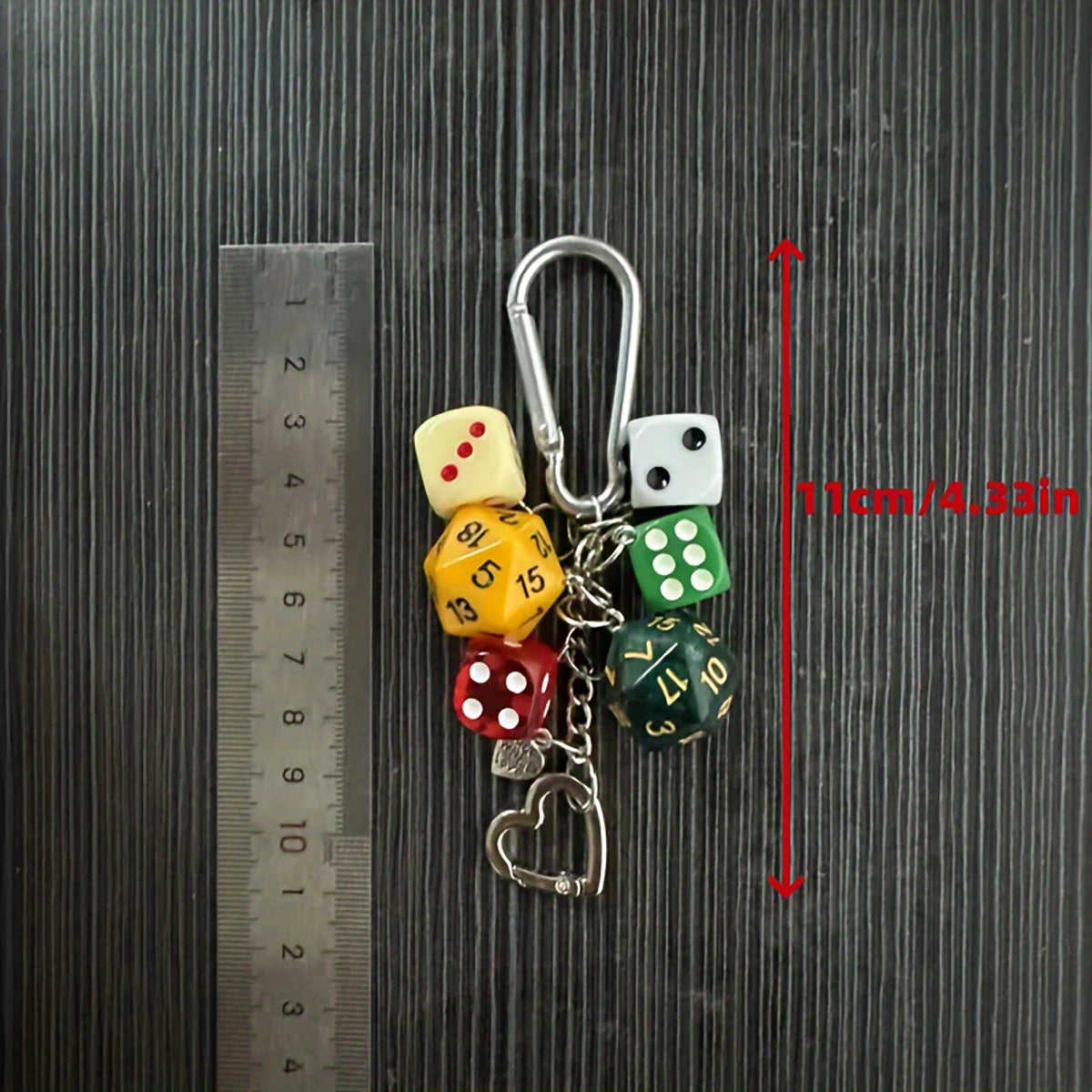 6 Dice Playful Resin Carabiner Charm Keychain