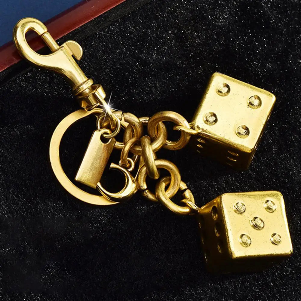 Golden Fortune Dice Keychain