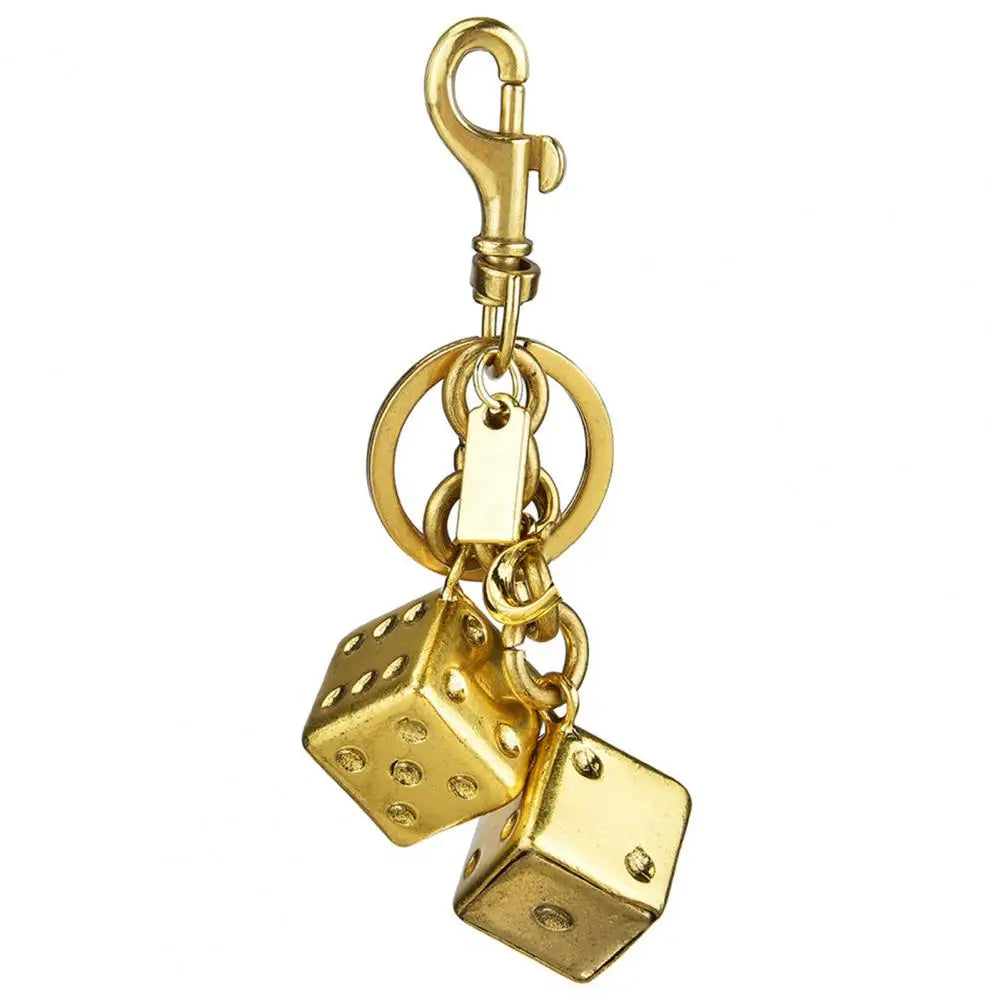 Golden Fortune Dice Keychain