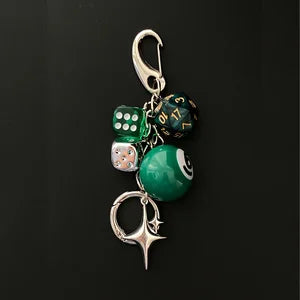 Resin Number Charm Keychain