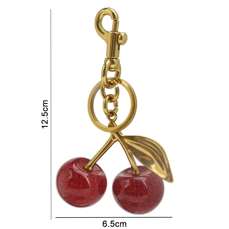 Ruby Glow Crystal Cherry Bag Charm.