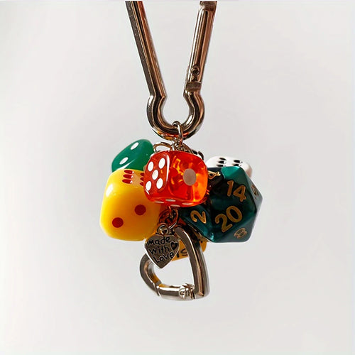 6 Dice Playful Resin Carabiner Charm Keychain