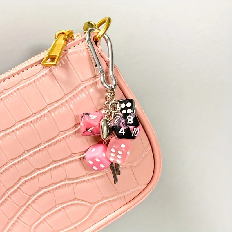 Resin Number Charm Keychain