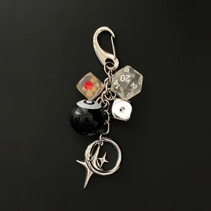 Resin Number Charm Keychain