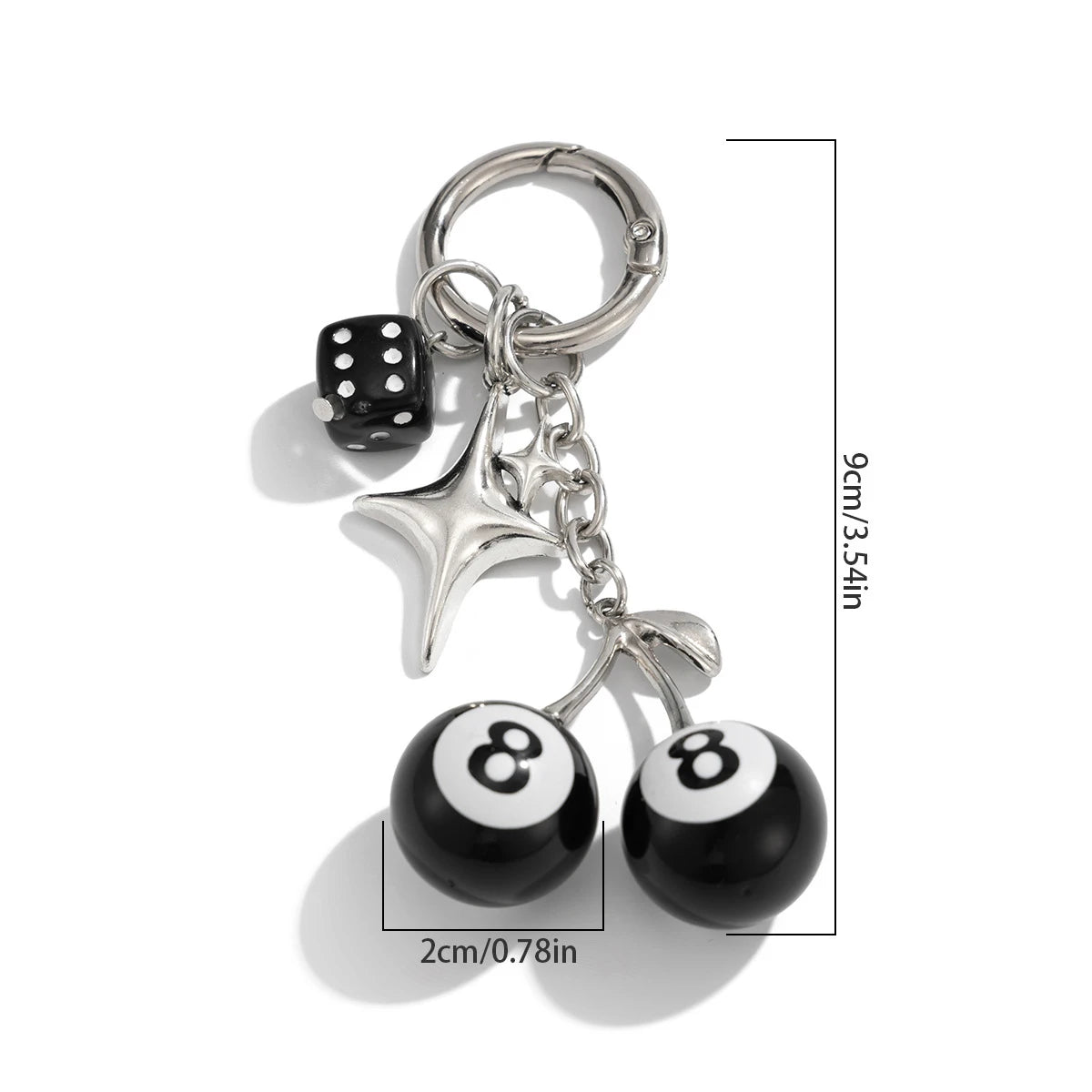 Cherry Billiard Ball Keychain