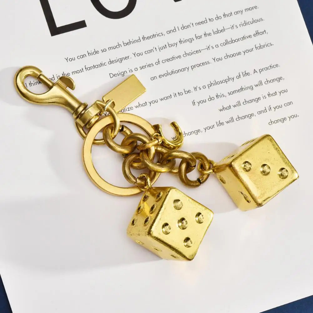 Golden Fortune Dice Keychain